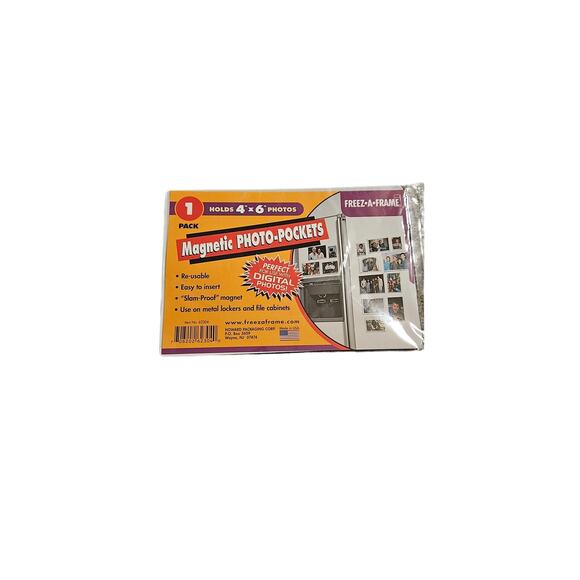 Freez-A-Frame 4” X 6” Magnetic Photo-pockets 4x6 Magnetic Picture Frame 6 Pieces - Picture 1 of 4